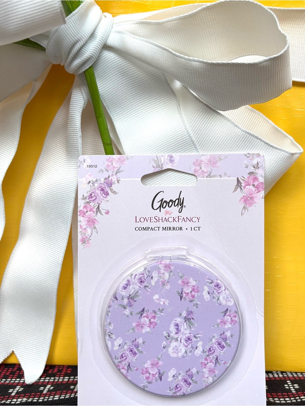 LoveShackFancy Floral Compact Mirror - Lavender Floral